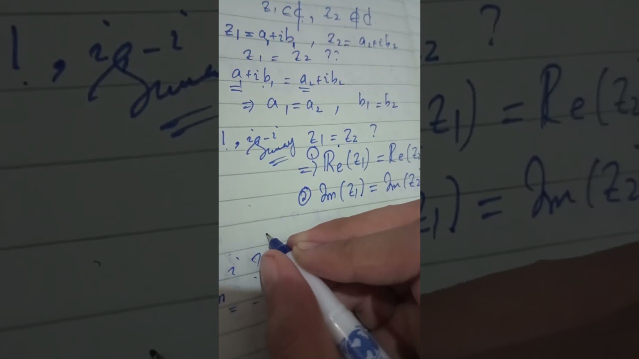 Two complex numbers are equal