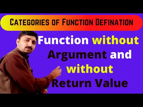 Categories of Function Defination Part 2|Function without Argment & without Return Value|TARIQ IQBAL