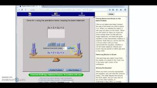 How to use the NLVM Algebra Balance Scales