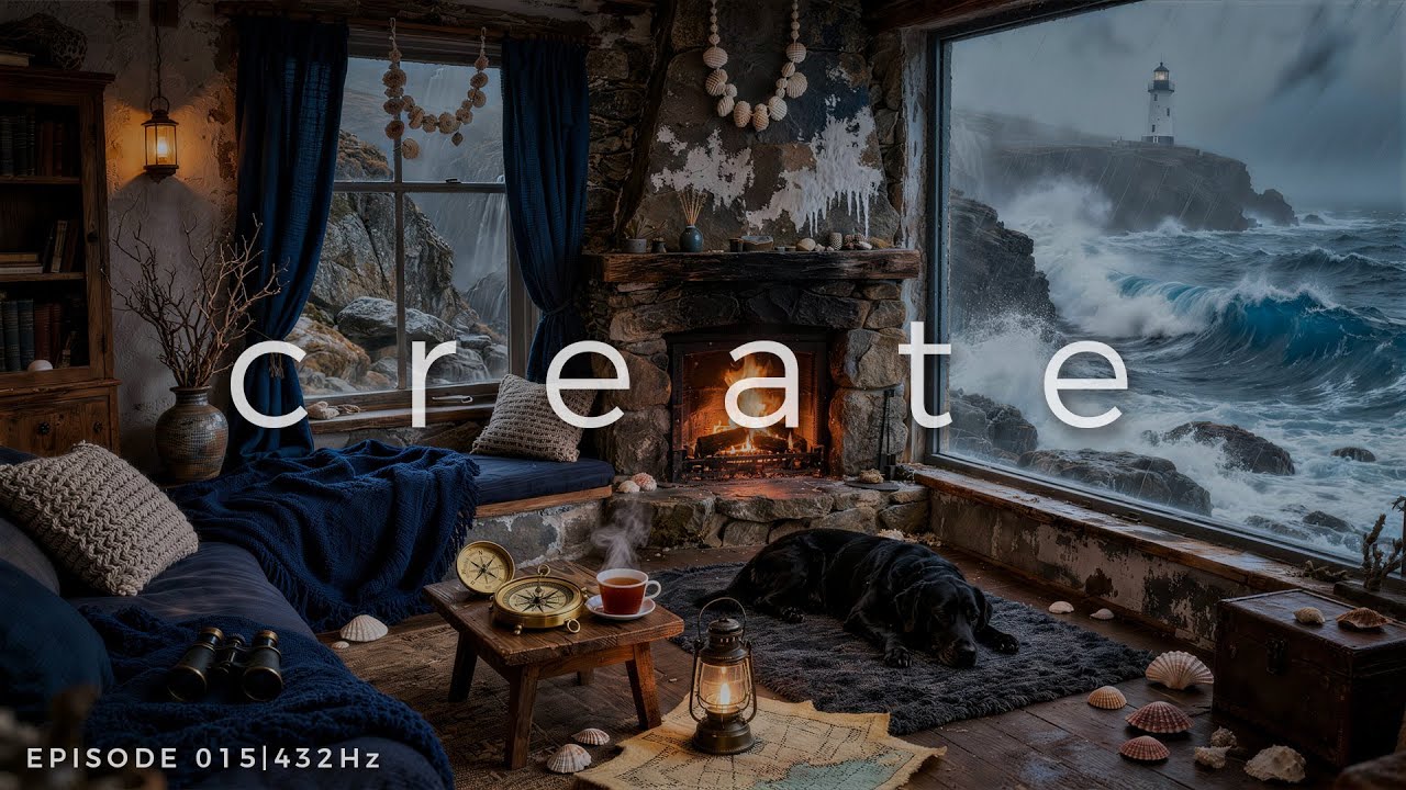 RETREAT 015 | Эмоциональное исцеление и покой | 432 Гц и звуки камина и волн [4K]
