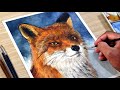 Watercolor Painting of a Fox