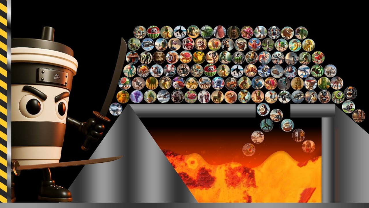 ALL 100 Italian Brainrot Survival Marble Race In Algodoo | Round 17