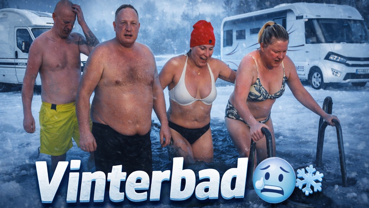 Isbad i februari?! 🥶 Husbilshelg med @Hisingshusbilsäventyr  & vintermys