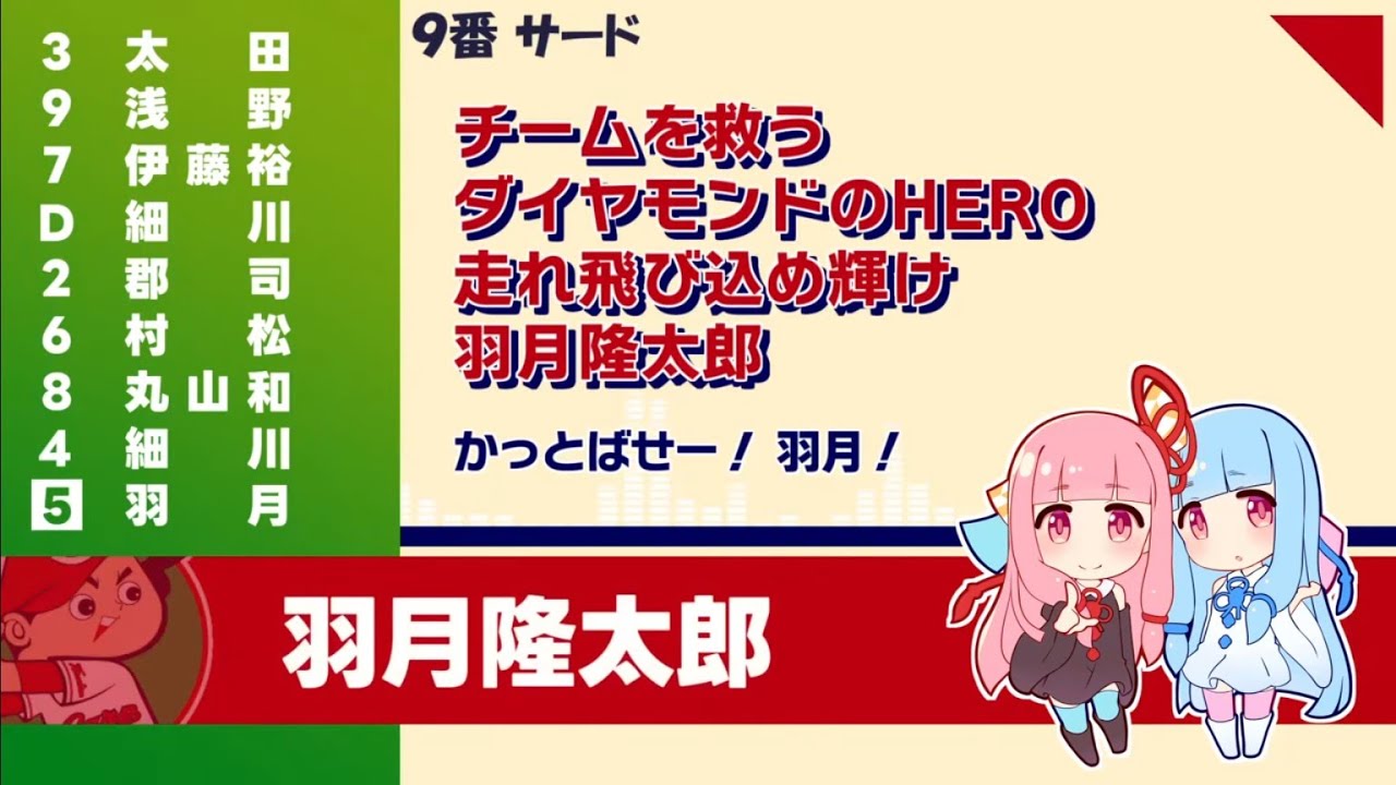 好きな新応援歌で1-9 2024年【琴葉茜葵】