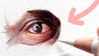 Start of a Portrait! Drawing a Realistic Eye in Colored Pencil | Time-Lapse