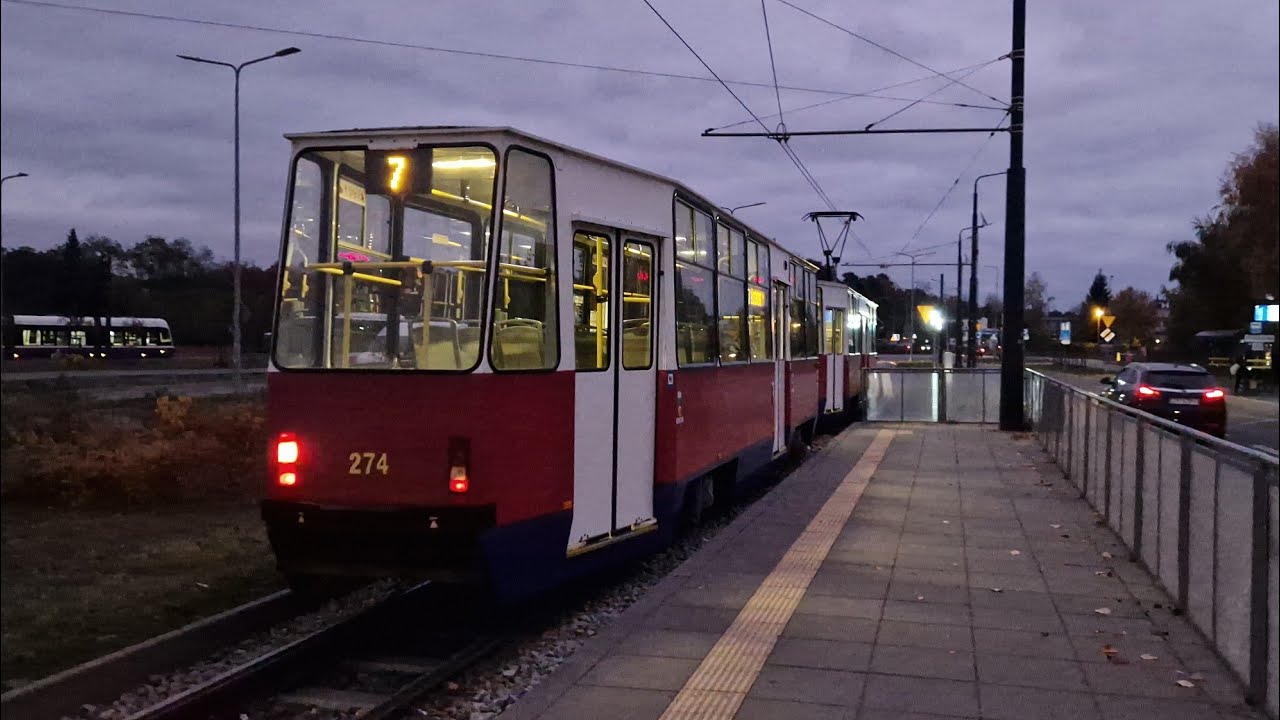 Straßenbahn Bydgoszcz | Mitfahrt in der kompletten 7 von Łoskon bis Kapuściska im Konstal 805Na
