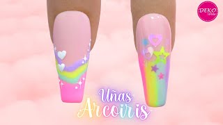 Diseño de uñas Arcoiris ♥ Deko Uñas - Rainbow Nail art - thptnganamst.edu.vn