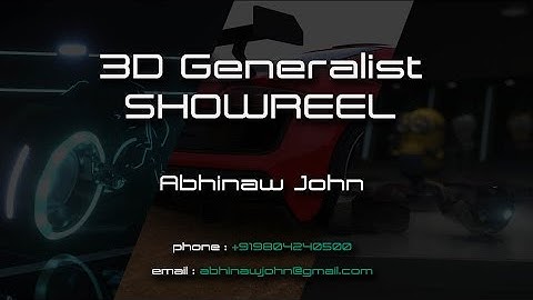 3D Generalist  Showreel 2016 - Modelling, Texturing, Lighting, Animation - Abhinaw John