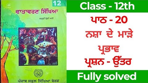 pseb class 12th evs chapter 20 question answer solution in punjabi medium #solution #pseb 