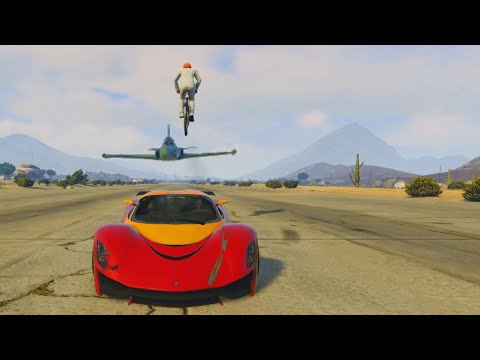 EXTREME BIKE LAUNCH OVER JET! (GTA 5 Challenges)