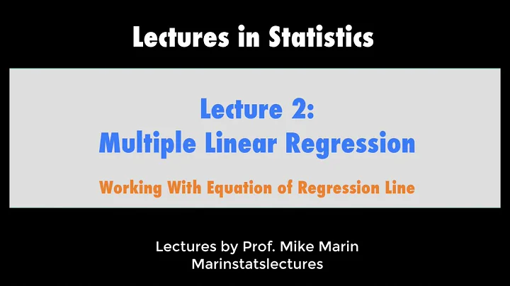 2.3 Multiple Linear Regression: Working With Model Equation for 2 Lines