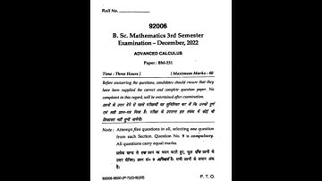 B.Sc.3rd sem Advance Calculus #2022 #mdu #shorts
