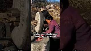 Listen to this stone wheel crush peanuts 😱 #satisfying #asmr