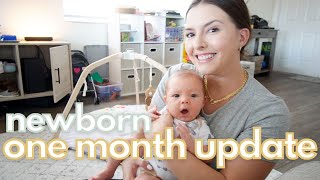 ONE MONTH BABY UPDATE 👶🏼✨| life with a newborn, sleeping, breastfeeding, colic, most used items!