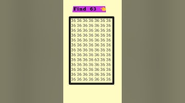 challenge your Brain try to find this number within 5 second 👉 63 👈#shortsvideo #shortsfeed #shorts