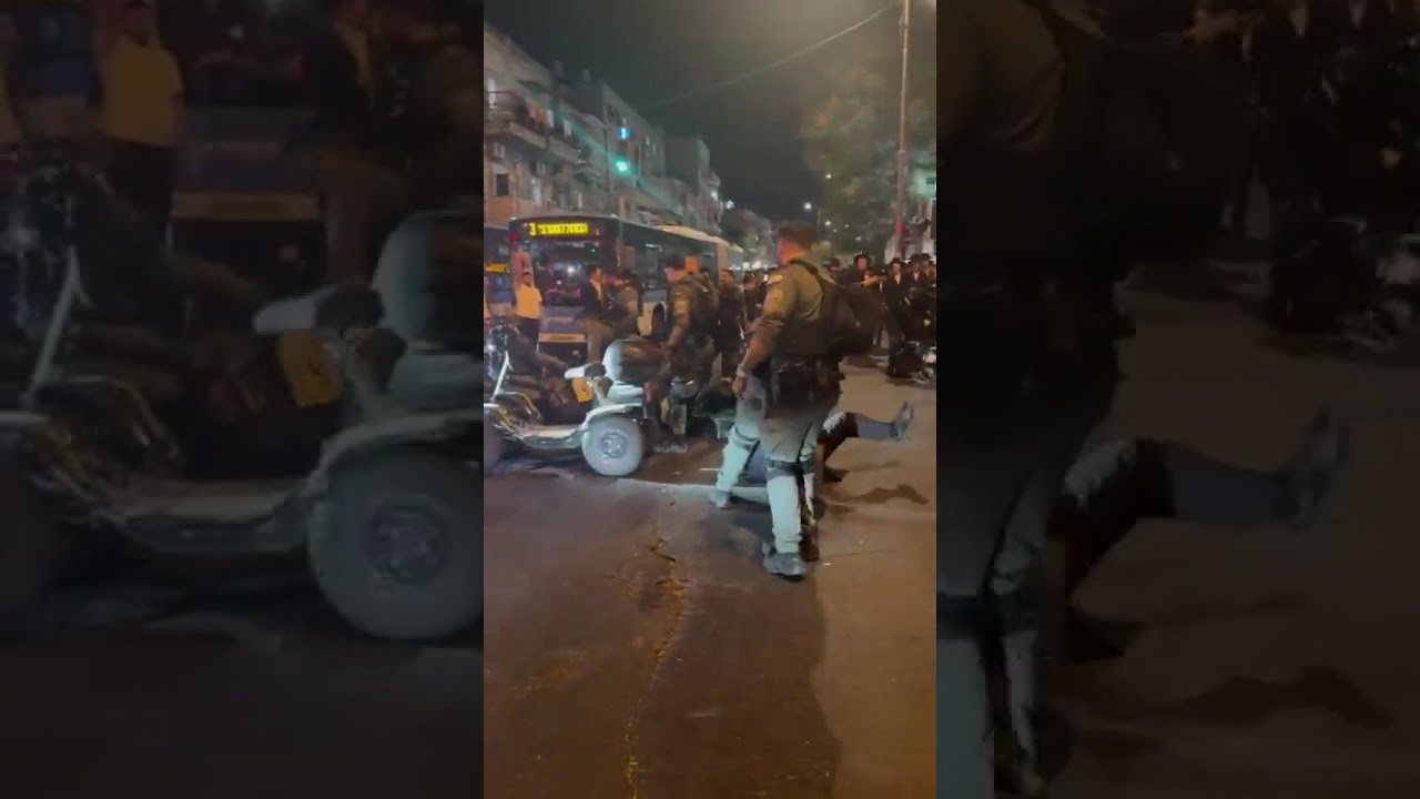 Police attempting to break up violent Haredi protests in Jerusalem