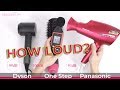 Dyson Supersonic vs One Step Hairdryer Brush vs Panasonic NA98 Sound Loudness dB Test