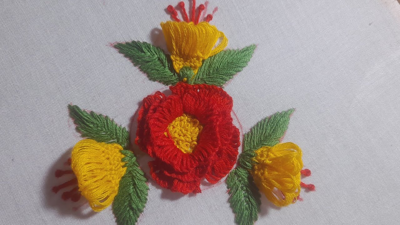New Flower Design Embroidery Pillow Cover Design Hand Embroidery