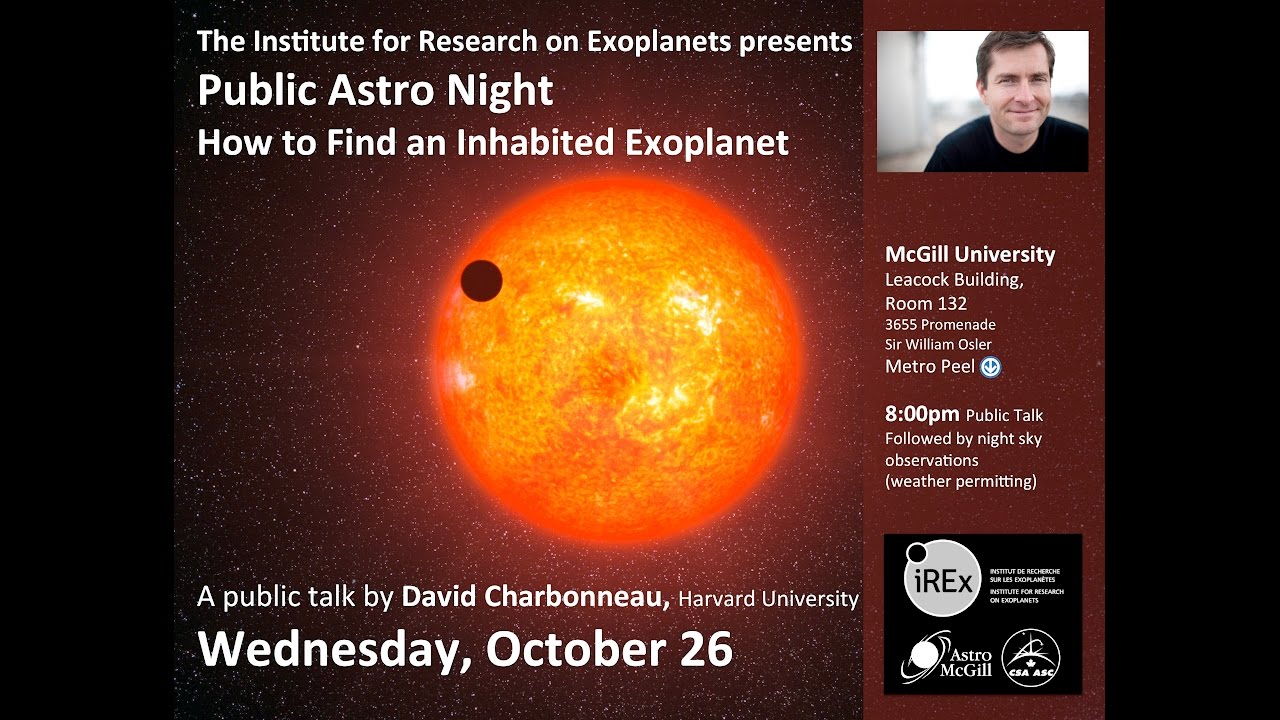 AstroMcGill Public Astro Night: How to find an inhabited planet