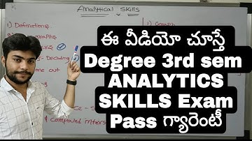 3rd Semester ANALYTICAL SKILLS exam || Degree 3rd semester Analytical skills important questions.