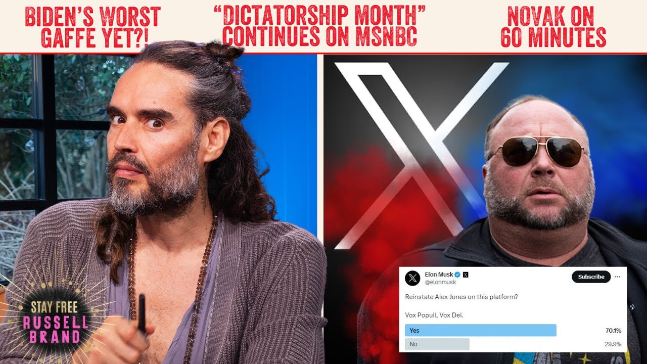 “HE’S BACK!!” Musk RESTORES Alex Jones On X… - Stay Free with Russell Brand, land of TRUTH