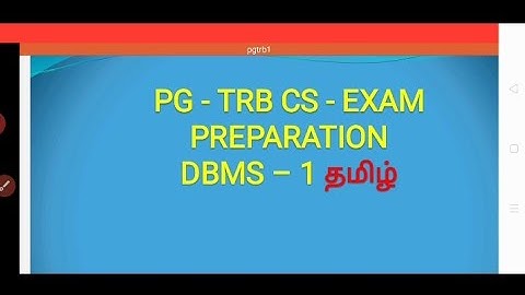 PG - TRB CS - DBMS - 1.