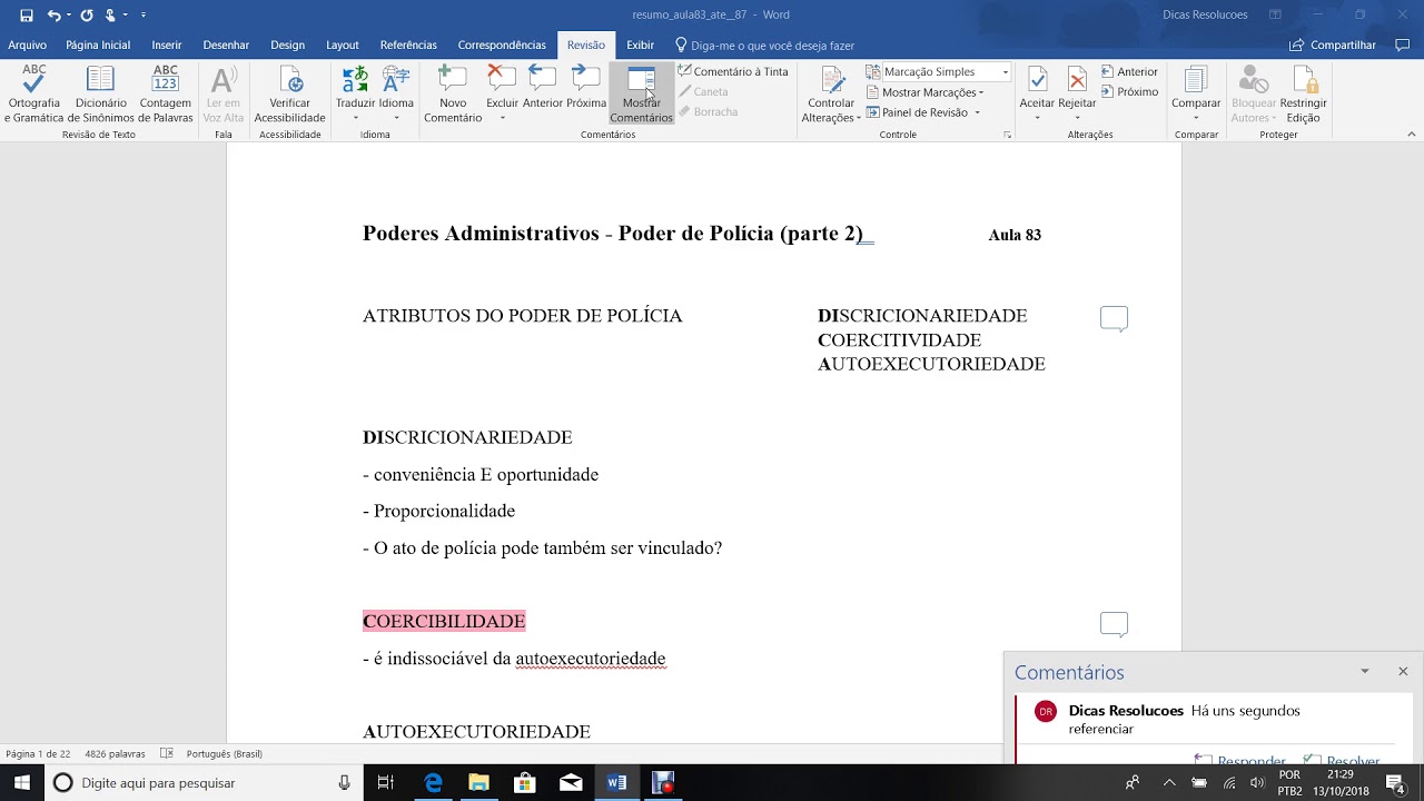 Como Tirar Barra De Comentários Do Word