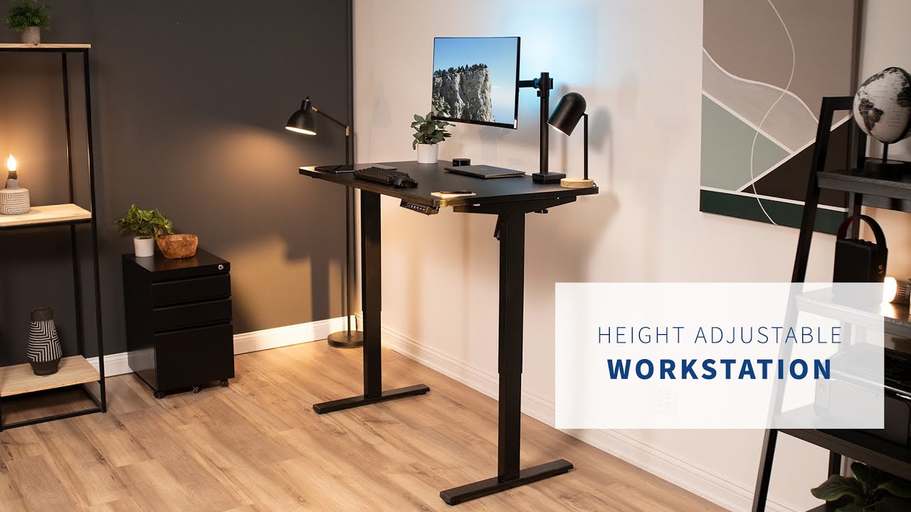 DESKKIT1B5B 48" x 30" Electric Desk with Push Button Memory Controller by VIVO YouTube