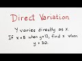 Direct Variation Quiz