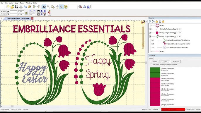 Embrilliance Embroidery Software, Changing the Color Sequence 