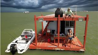 24 HOURS in an OFF-GRID FLOATING CABIN!? | Baffin Bay Texas Coast