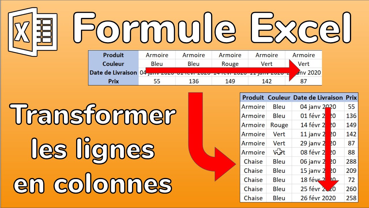 Excel Convertir Une Ligne En Colonne Transposer Un Tableau Riset