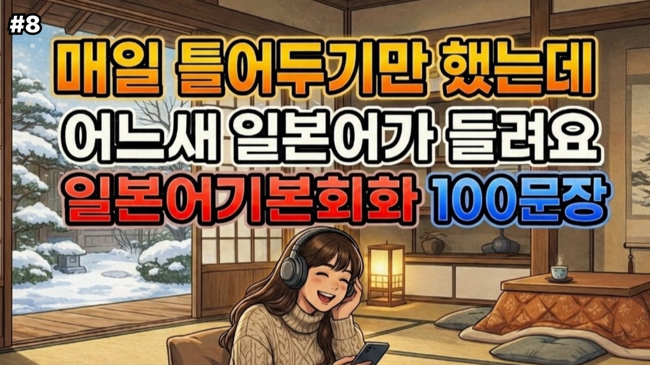 기본일본어회화 | 딴짓하면서 듣기만 했는데 귀가 뚫려요 | 무조건 외워지는 만능 패턴 | 4회 반복 | 한글발음 | 기초생활 100문장 #08