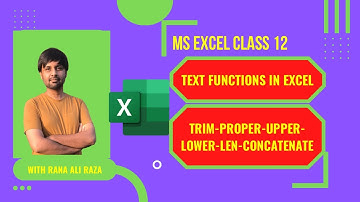 Class 12|Text Functions| MS Excel | Rana Ali Raza|Trim #excel l