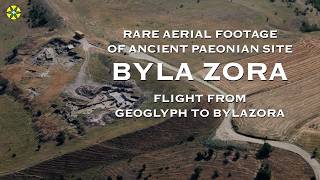 Flight From Geoglyph To Bylazora Rare - Aerial Footage Of Ancient Paeonian Site Byla Zora, Macedonia