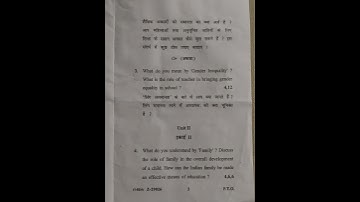 gender school and society question paper 2025 (crsu university jind )