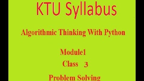 KTU 2024 Scheme Algorithmic Thinking with Python