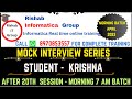 MOCK INTERVIEW ,KRISHNA , INFORMATICA ETL TRAININGS