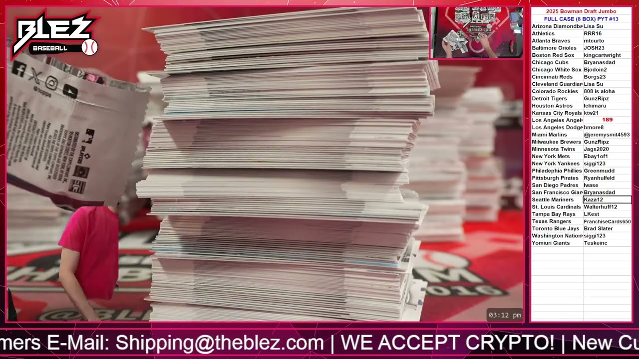 2025 Bowman Draft Jumbo Full Case Break #13 PYT