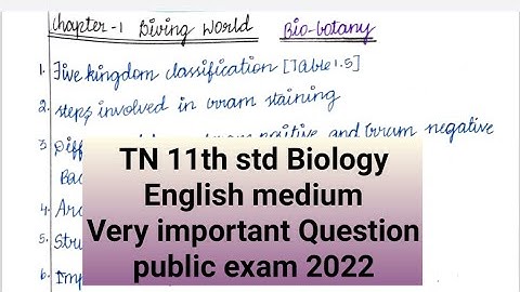 TN 11th std |Biology|english medium|public exam 2022|Important question|full chapter @hightech1984