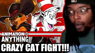 Puss in Boots vs The Cat in the Hat - Rap Battle! (ANIMATION VS ANYTHING: CH. III) DB Reaction