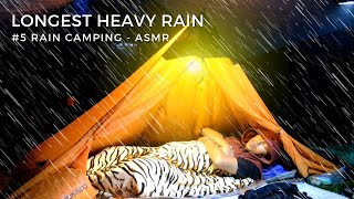 SOLO CAMPING IN HEAVY RAIN AND THUNDERSTORM, cook and relax in the tent (Rain Sound ASMR)