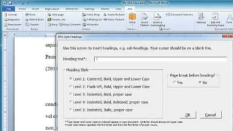 APA Tutorial: Format headings and subheadings