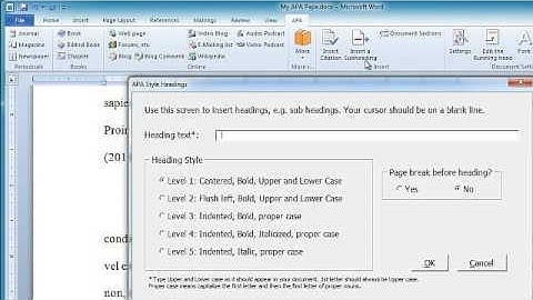 APA Tutorial: Format headings and subheadings