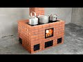 How to make a 3 in 1 wood stove from red bricks