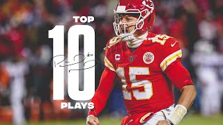 Top 10 Patrick Mahomes plays of his career(insane plays)🔥