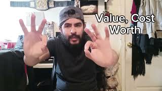 Value, Cost, Worth, Price ASL(Sign Language)- Deaf