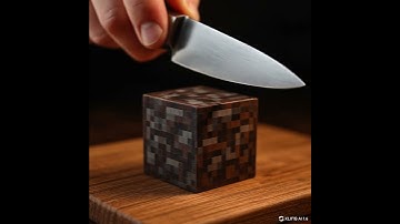 ASMR Minecraft: Cutting Block with Knife 🍃 #shorts  #minecraft  #asmr  #satisfying