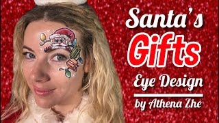 Santa's Gifts Face Paint Design by Athena Zhe