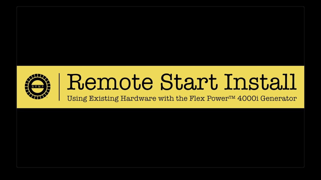 RVMP Flex Power™ 4000i Generator Remote Starter Install Using Existing